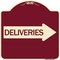 Signmission Deliveries With Right Arrow Heavy-Gauge Aluminum Architectural Sign, 18" x 18", BU-1818-24362 A-DES-BU-1818-24362 - alternate 1